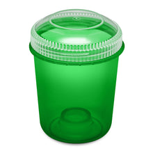 Load image into Gallery viewer, 13oz 105 Dram Plastic Container with Clear Lid for flower and edibles translucent green
