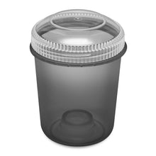 Load image into Gallery viewer, 13oz 105 Dram Plastic Container with Clear Lid for flower and edibles translucent black
