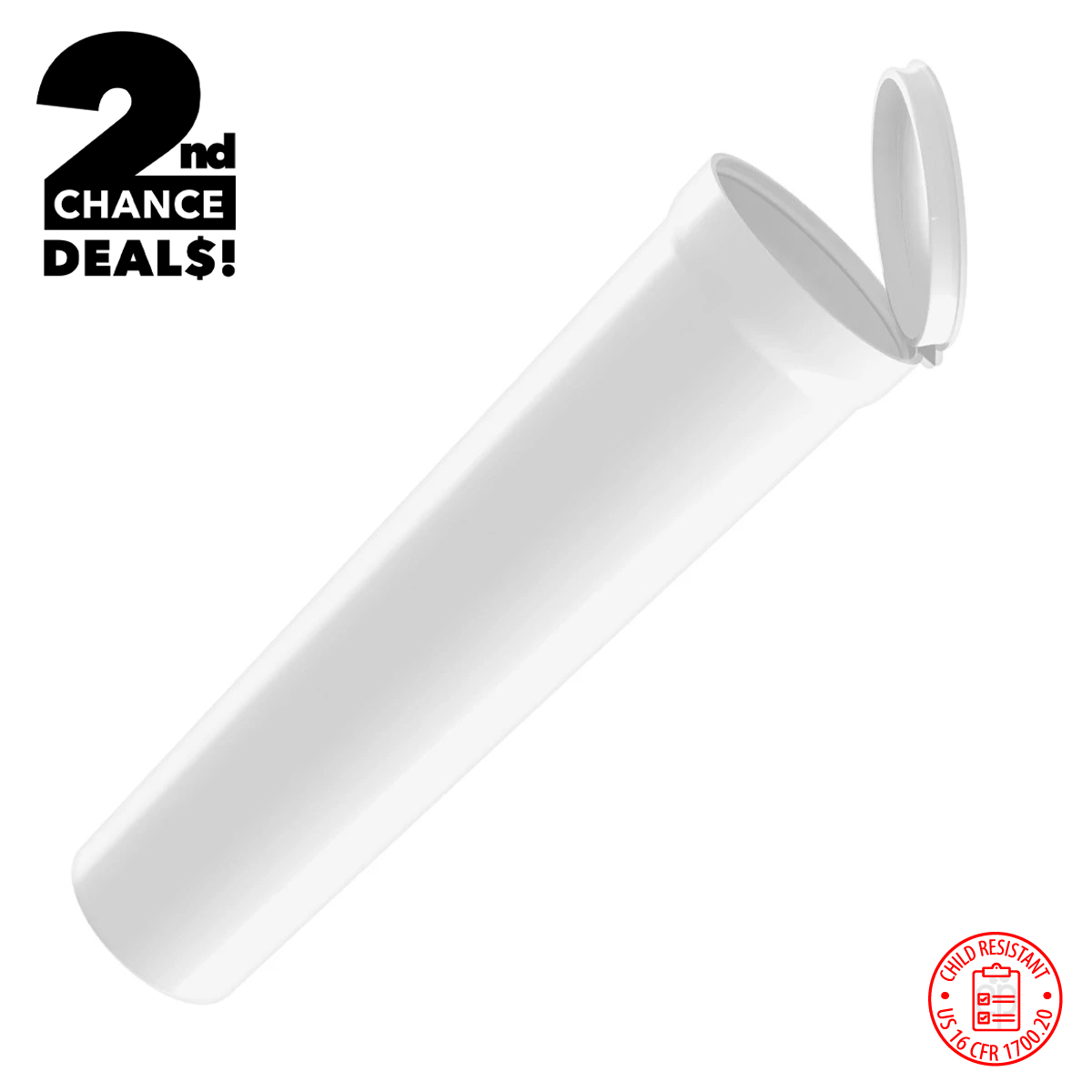 2nd Chance Deals! 114mm Child Resistant Tapered Pre-Roll Tubes (Wide) - 550 Qty.