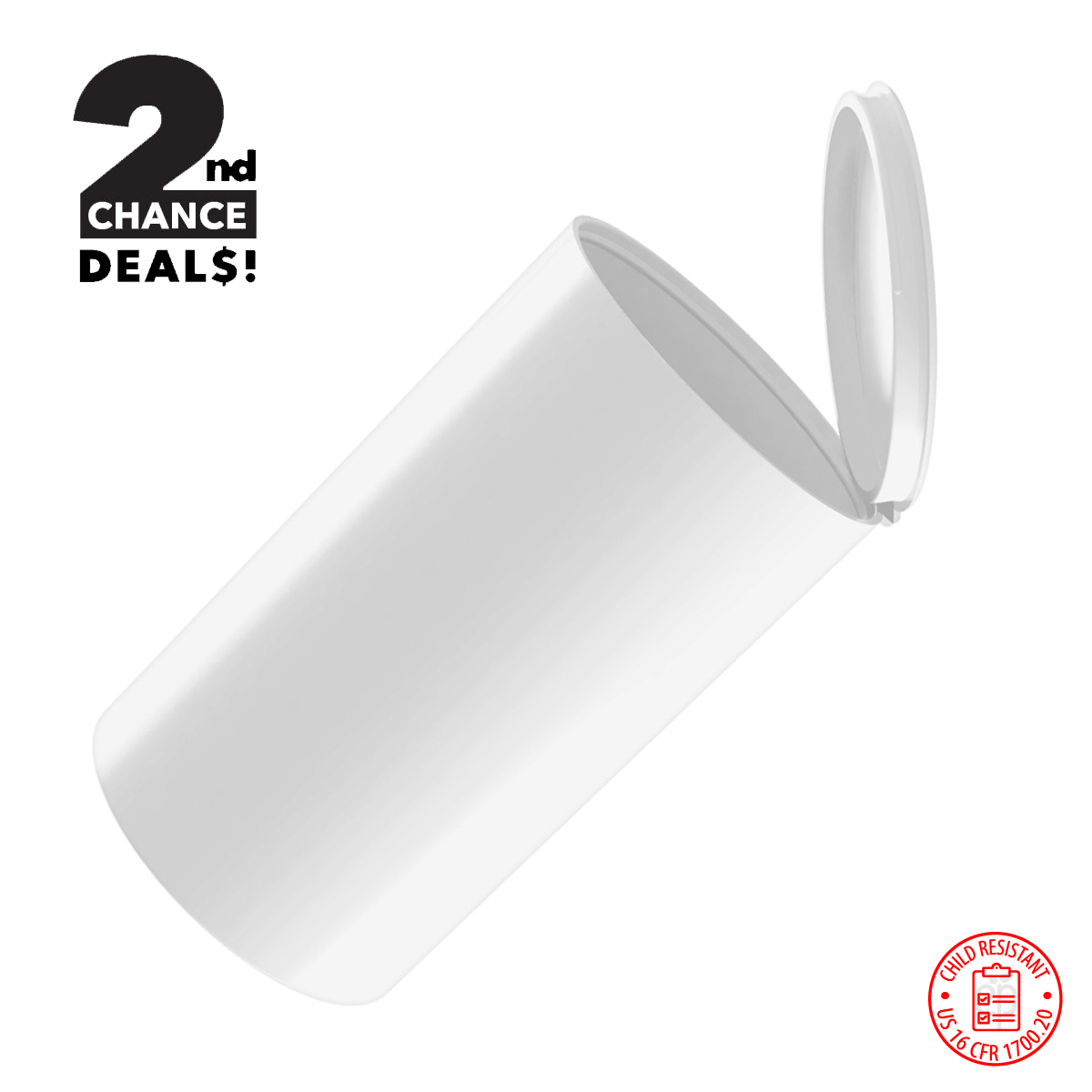 2nd Chance Deals! 19 DRAM (3.5 gram) Child Resistant Pop Top Bottles - 400 Qty.