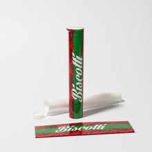 Load image into Gallery viewer, Biscotti Strain Sleeve Labels and Pre Roll Tubes | Free Shipping
