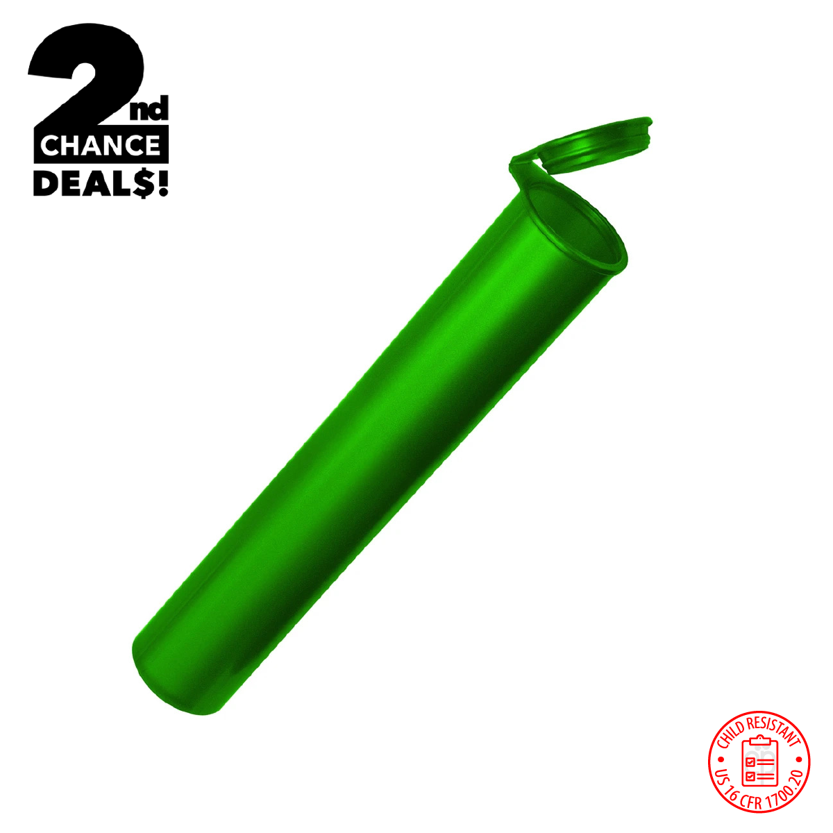 2nd Chance Deals! 98mm Child Resistant Pop Top Pre-Roll Tubes (.688