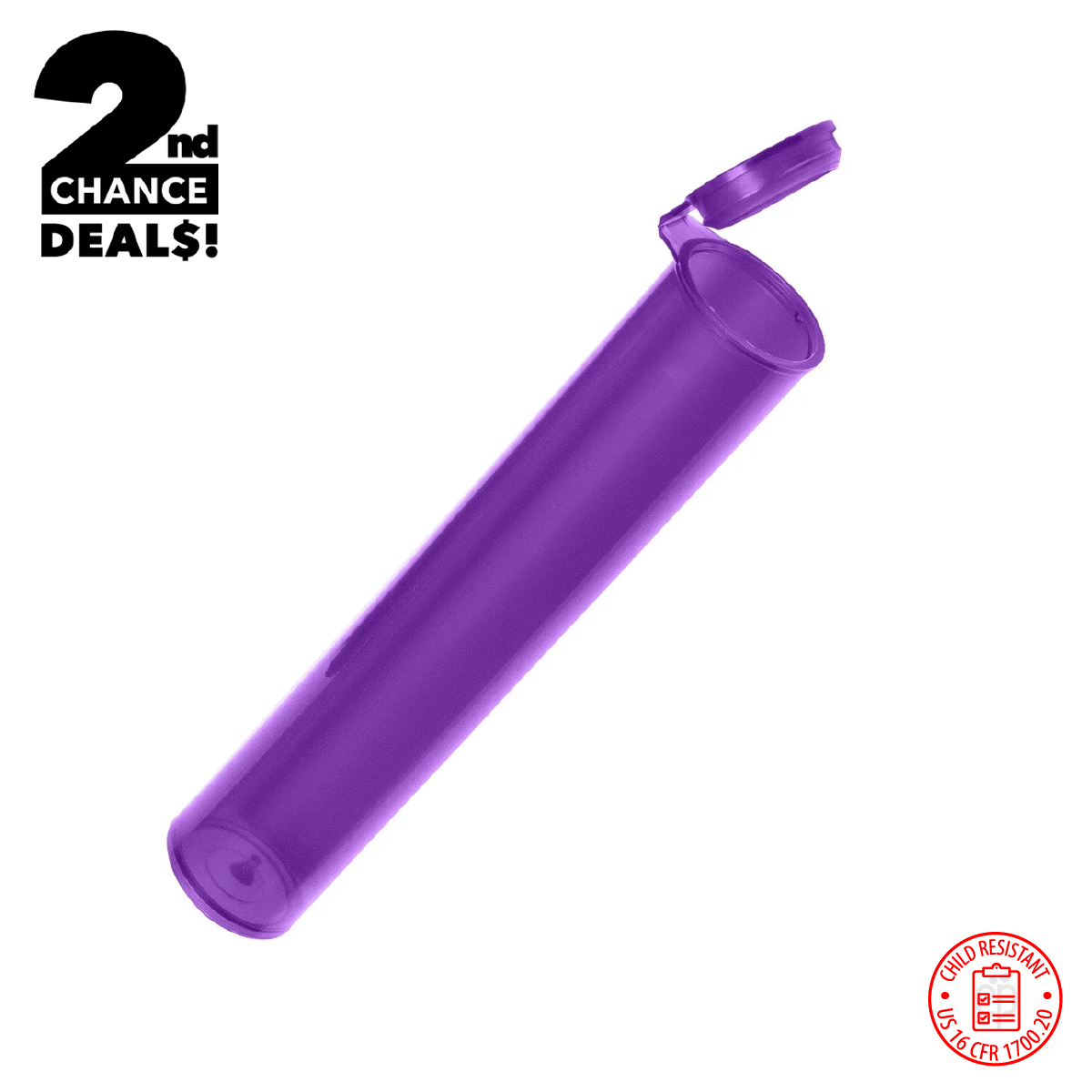 2nd Chance Deals! 98mm Child Resistant Pop Top Pre-Roll Tubes (.688