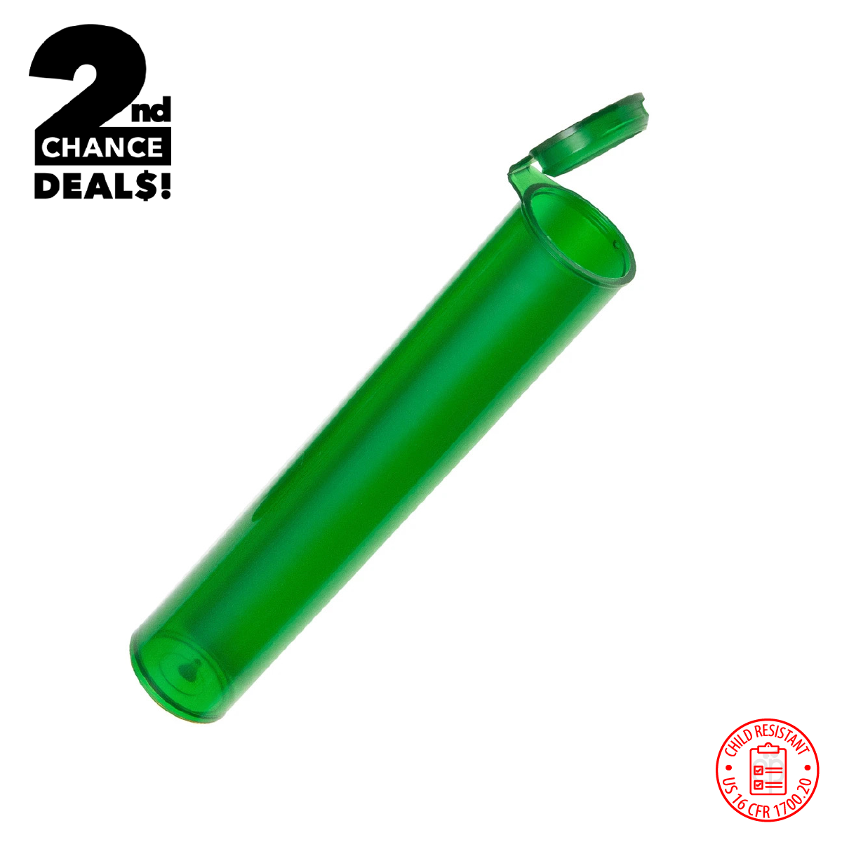 2nd Chance Deals! 98mm Child Resistant Pop Top Pre-Roll Tubes (.688