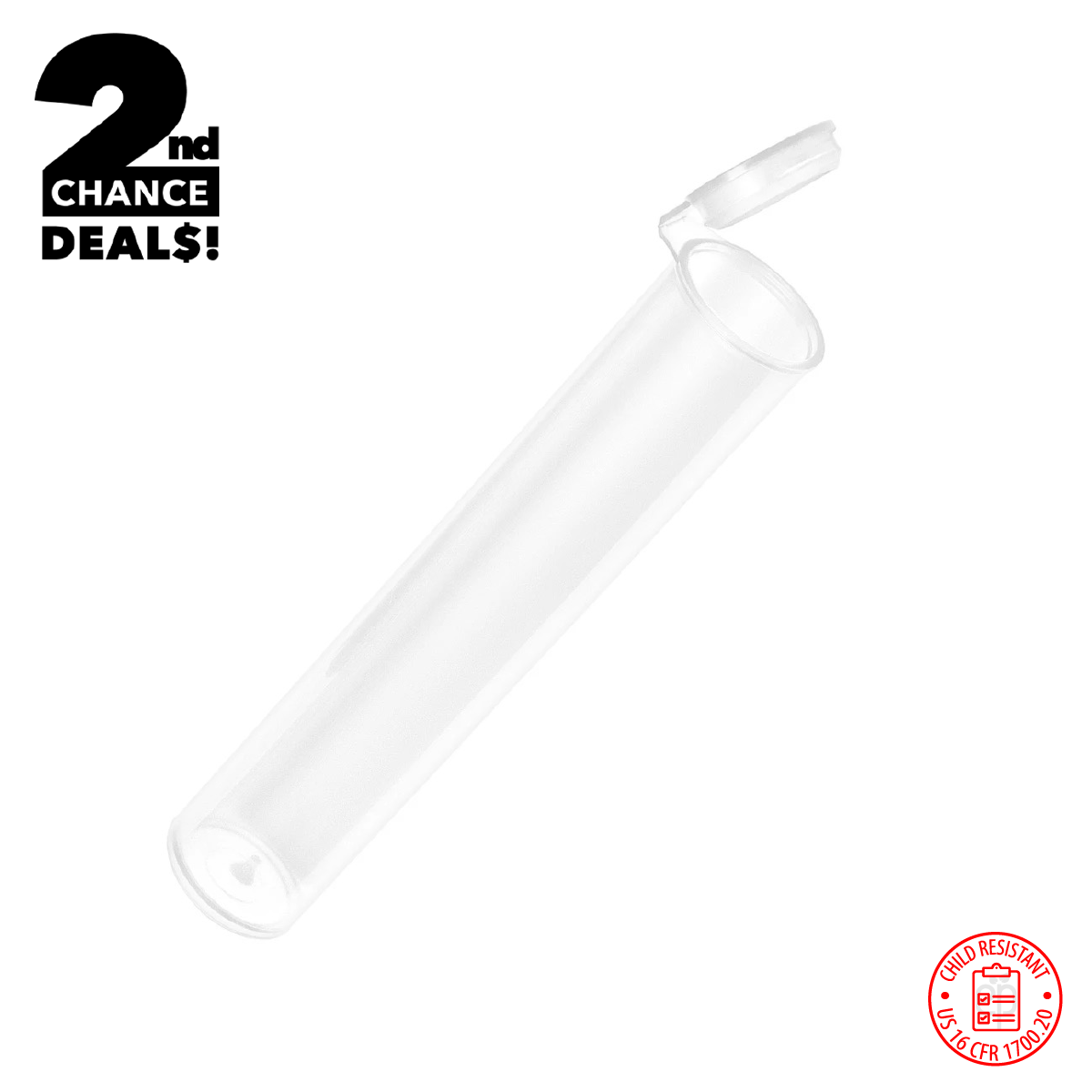 2nd Chance Deals! 98mm Child Resistant Pop Top Pre-Roll Tubes (.688