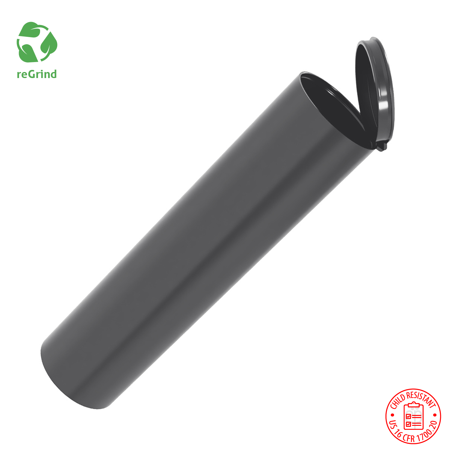 Recycled Plastic 114mm Wide Pre Roll Tubes - Child Resistant