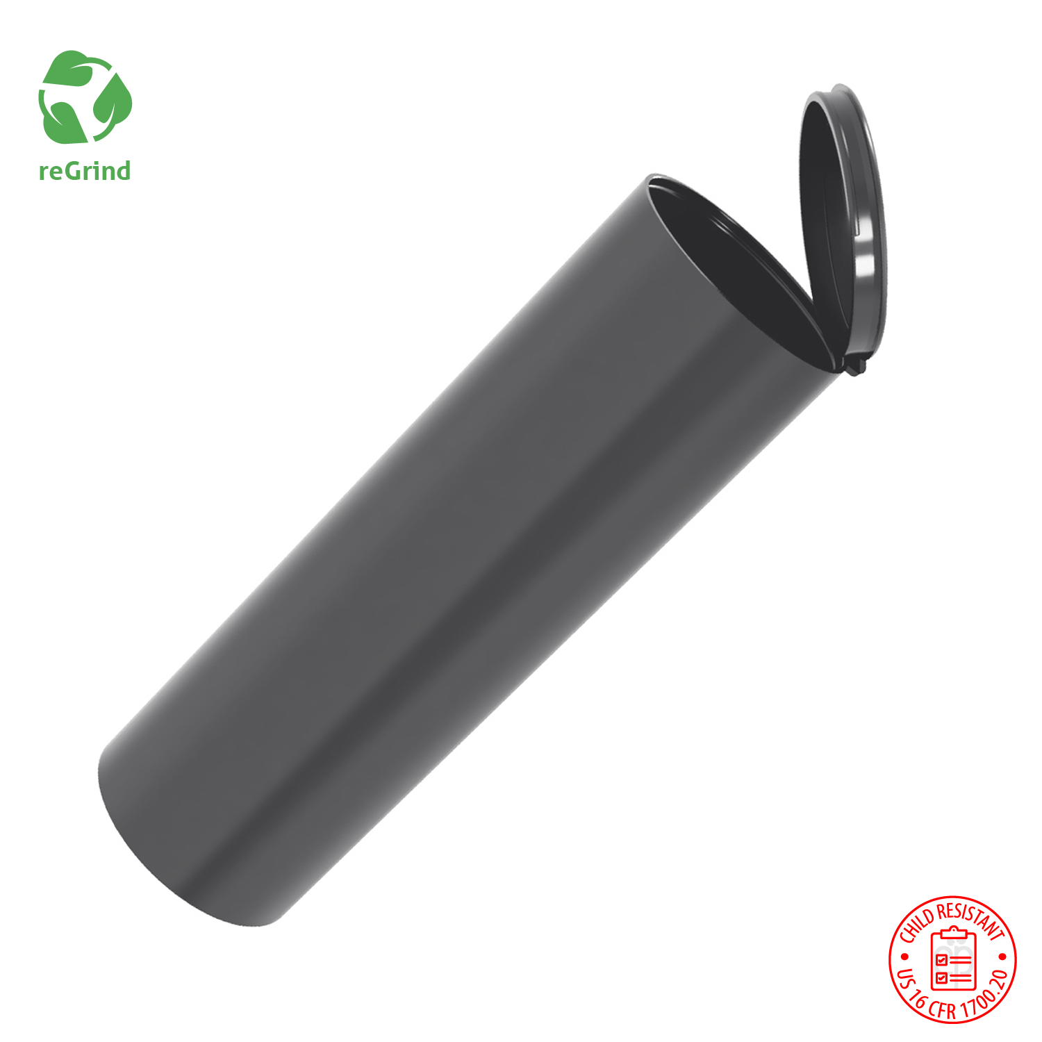 Recycled Plastic 114mm Extra Wide Pre Roll Tubes - Child Resistant