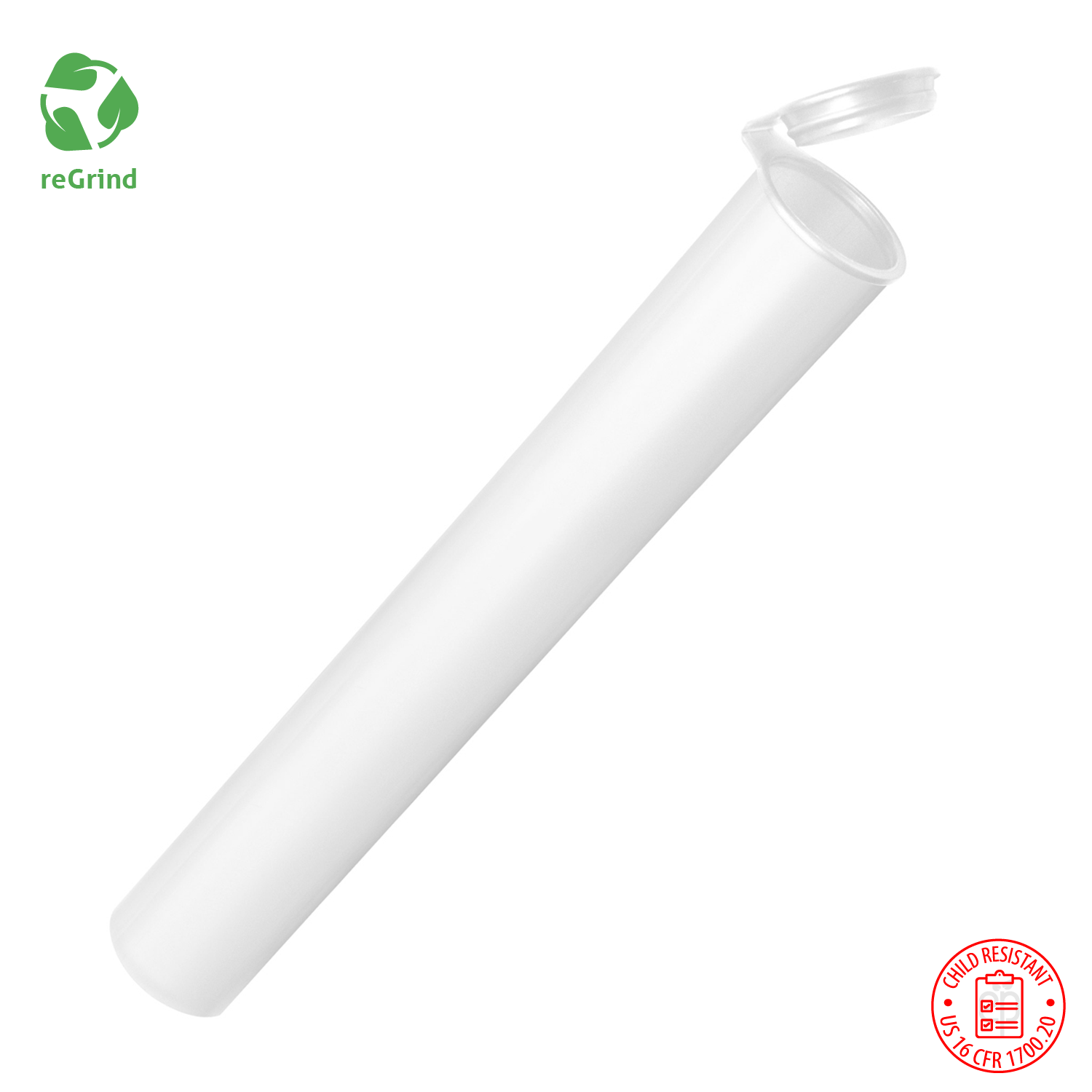 Recycled Plastic 116mmPR Pre Roll Tubes - Child Resistant