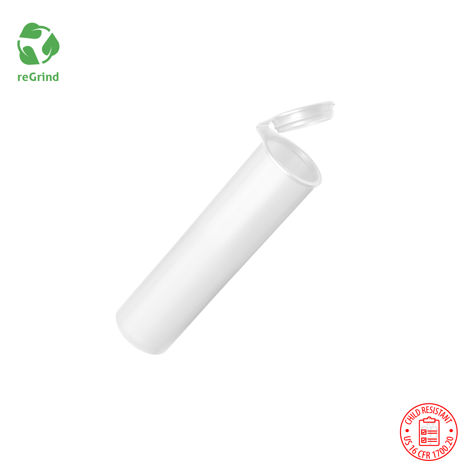 Recycled Plastic 68mmCH Pre Roll Tubes - Child Resistant