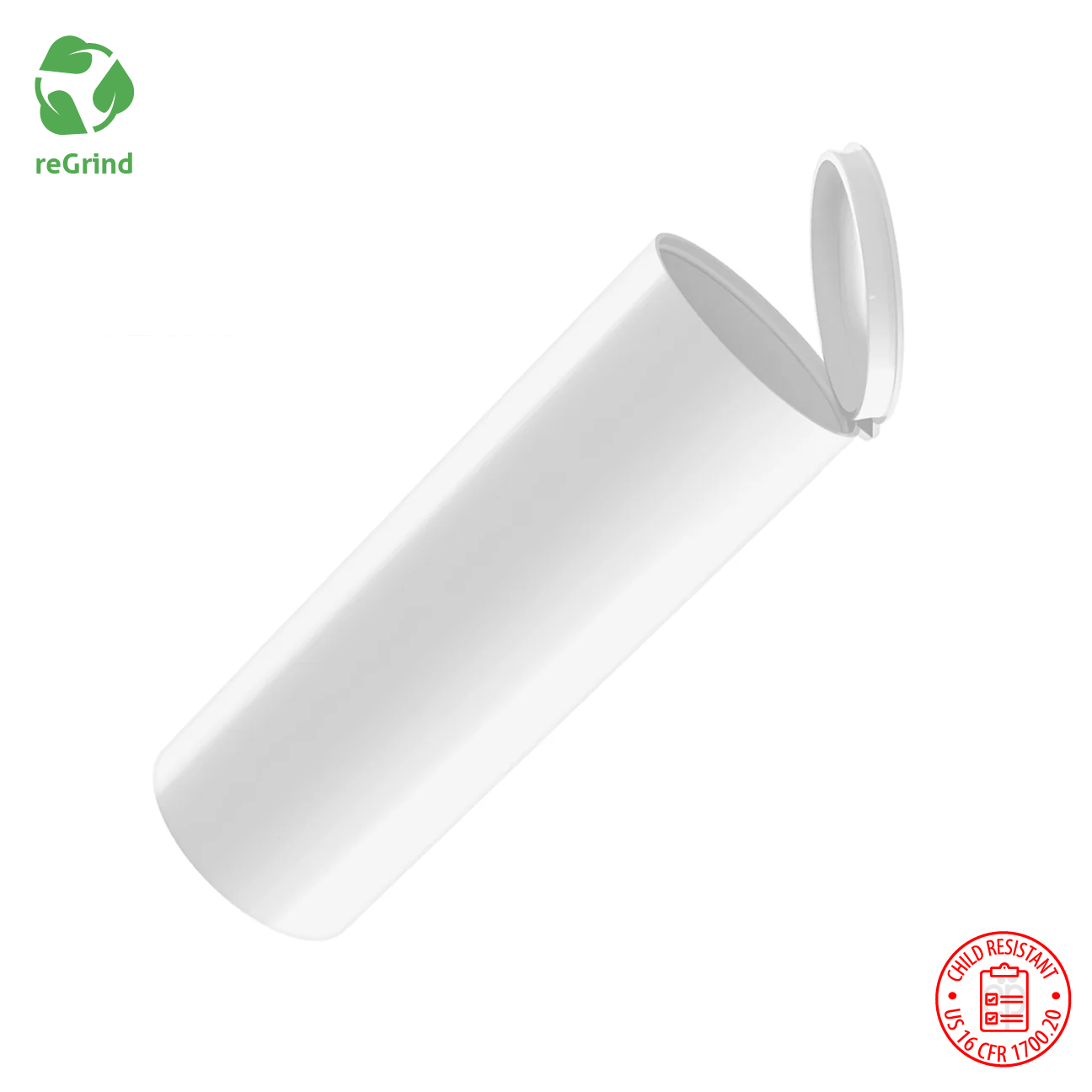 Recycled Plastic 98W Pre Roll Tubes - Child Resistant