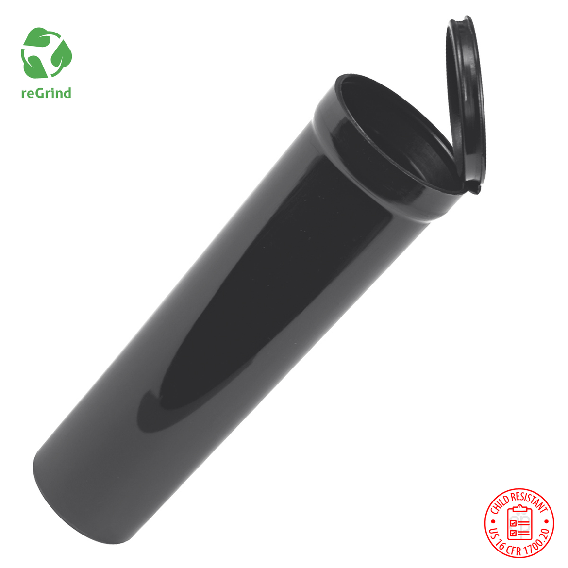 Recycled Plastic 98mm Wide Tapered Pre Roll Tubes - Child Resistant