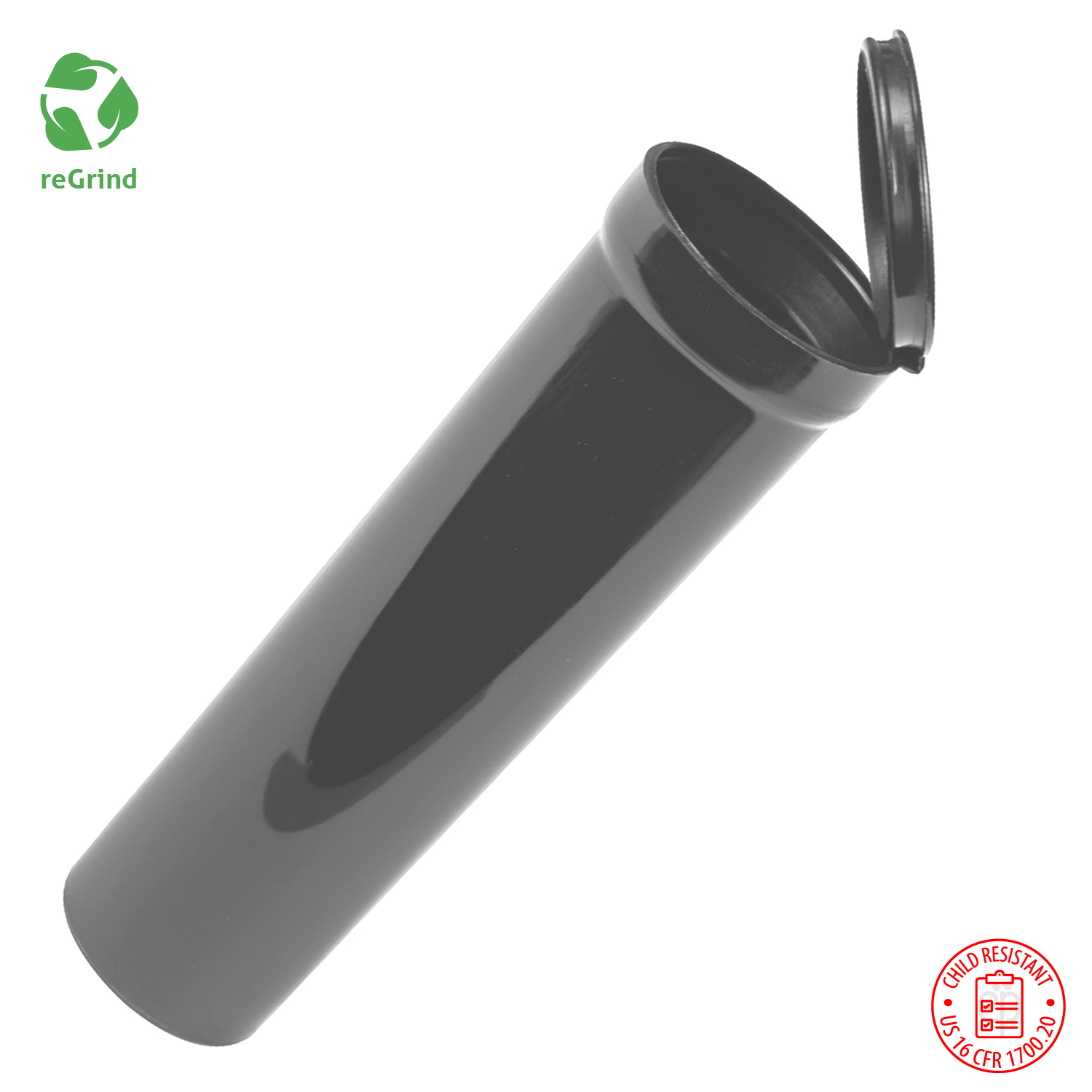 Recycled Plastic 98mm Wide Tapered Pre Roll Tubes - Child Resistant