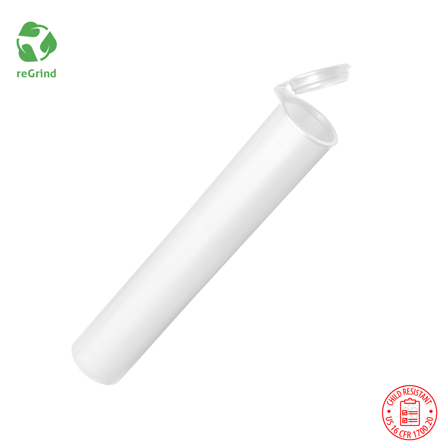 Recycled Plastic 98mmPR Pre Roll Tubes - Child Resistant