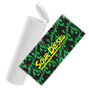 Sour Diesel Strain Sleeve Labels & Pre Roll Tubes | Free Shipping