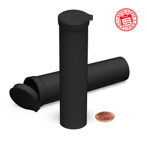 plastic 109mm wholesale pop-top pre-roll tubes opaque black 1
