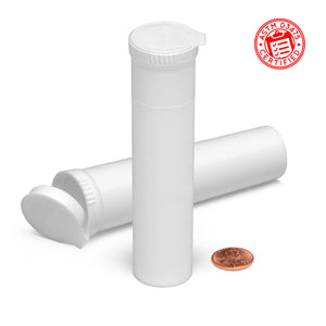 plastic 114mm bulk wholesale pop-top pre-roll tubes opaque white