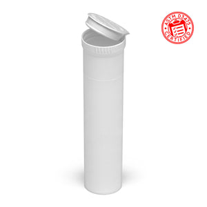 plastic 114mm bulk wholesale pop-top pre-roll tubes opaque white 2