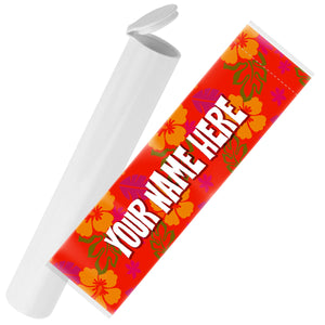 116mm White Pre-Roll Tubes Wide (.750") with Option 1 Shrink Sleeve Label