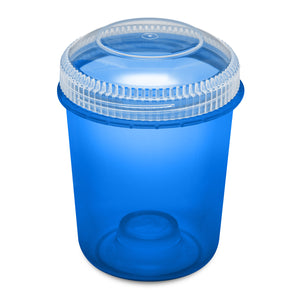 13oz 105 Dram Plastic Container with Clear Lid for flower and edibles translucent blue 