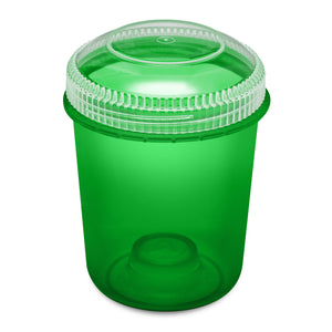 13oz 105 Dram Plastic Container with Clear Lid for flower and edibles translucent green