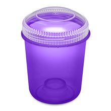 Load image into Gallery viewer, 13oz 105 Dram Plastic Container with Clear Lid for flower and edibles translucent purple
