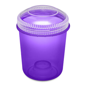 13oz 105 Dram Plastic Container with Clear Lid for flower and edibles translucent purple