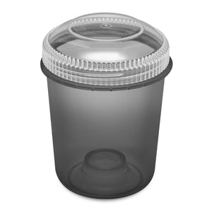 13oz 105 Dram Plastic Container with Clear Lid for flower and edibles translucent black